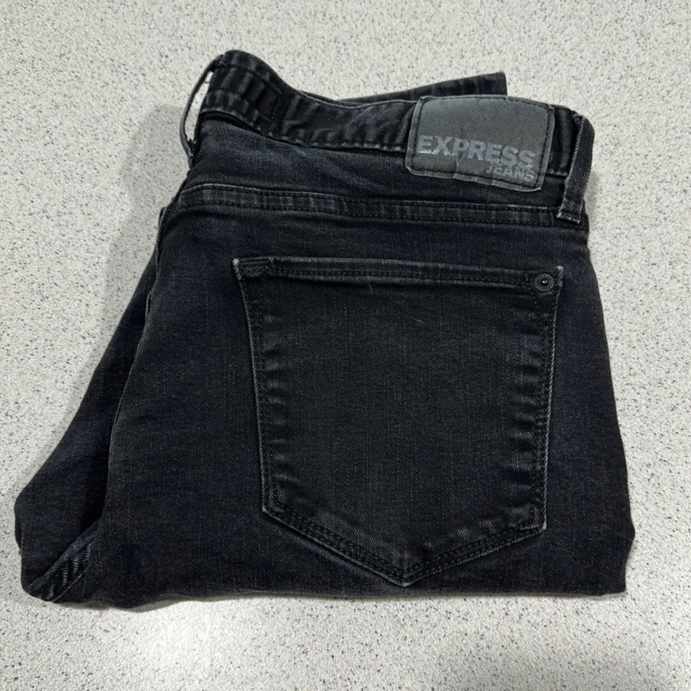 Express ROCCO black men’s slim fit skinny leg jeans
